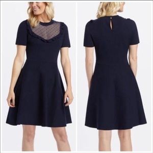 Draper James Sheer Yoke A-line Sweater Dress XL